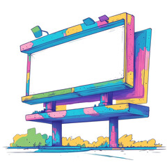 Aufkleber - Vibrant Billboard Structure with Empty Display Space for Custom Advertising