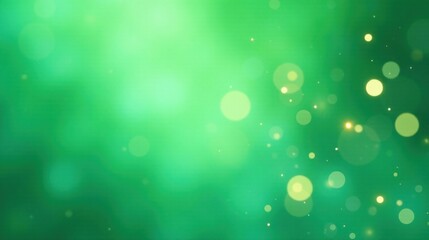 Emerald Green Abstract Background with Sparkling Lights and Bokeh Effects