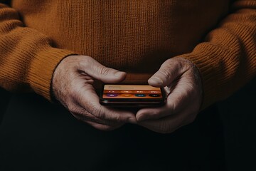 elderly person using simple mobile app