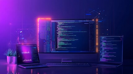 Neon Nights: Coding in the Digital Realm