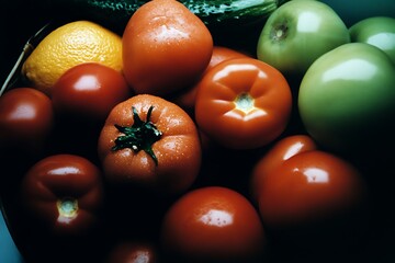 Wall Mural - Vibrant Fresh Tomatoes and Vegetables