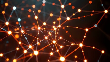 Futuristic Abstract Neural Network Glowing Circuit Design