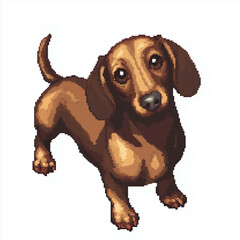 Wall Mural - Dachshund sausage 8 bit pixel dog illustration