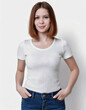 © lll - Simple clothes models: white T-shirt Mockup for Print on Demand Business white background