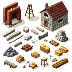 Wall Mural - Building Materials Isolated