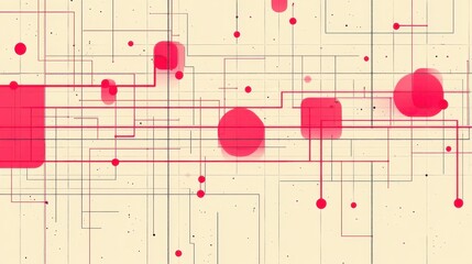 Fototapete - Abstract network connections, digital data flow, technology background, website design