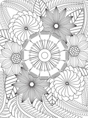 Wall Mural - PrintFlowers Coloring Pages For Adules