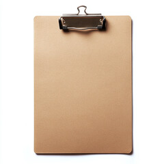 Wall Mural - Brown office blank clipboard isolated on white background.