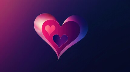 Canvas Print -   A pair of heart-shaped hearts on a purple and pink background against a black backdrop