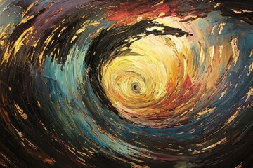 Wall Mural - Golden Light Swirl – Vibrant Vortex of Color and Motion