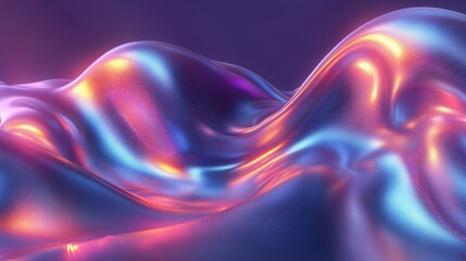 Sticker - Iridescent liquid flows, abstract background, vibrant colors, digital art, website design