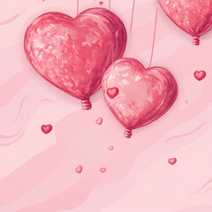 Wall Mural - Valentine Hearts Balloons