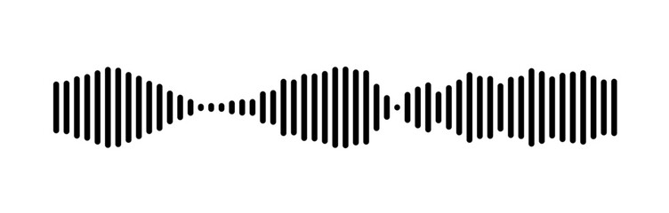 Leinwandbilder - Minimalist Sound Wave Representation in Black and White Lines