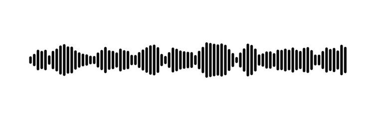 Leinwandbilder - Minimalist Sound Wave Representation in Black and White Lines