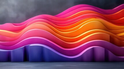 Wall Mural - Abstract Colorful Waves Background Design