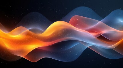 Wall Mural - Abstract fiery blue wave cosmic background