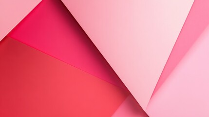 Poster - Abstract Geometric Shapes in Vibrant Pink and Red Tones