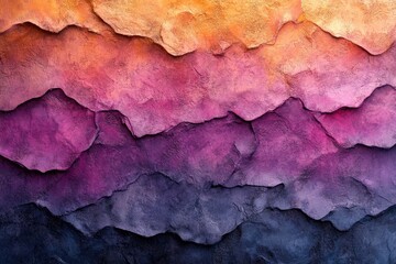 Abstract Purple & Orange Textured Mountains