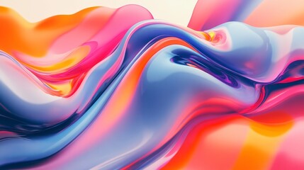 Poster - Abstract Liquid Art: Vibrant Flow of Colors