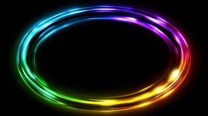 Wall Mural - Rainbow Oval Light Design Graphic