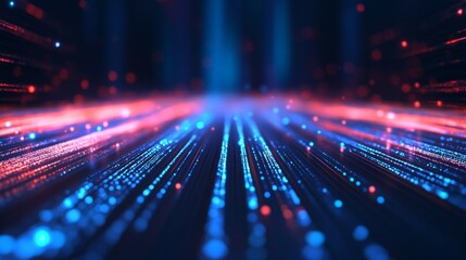 Dynamic Digital Network - Futuristic Data Stream Visualized