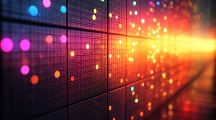 Wall Mural - abstract grid with holographic textures and vibrant 3d effects