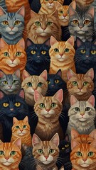 Naklejka na meble set of funny cats