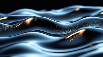Wall Mural - abstract metallic liquid ripples creating shimmering highlights