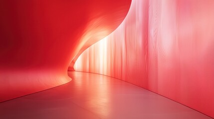 Sticker - abstract red and light gradient texture, blending softly in a spacious, empty room-like effect.