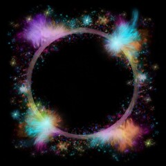 frame border of modern sparkle abstract background design in black background with copy space for te