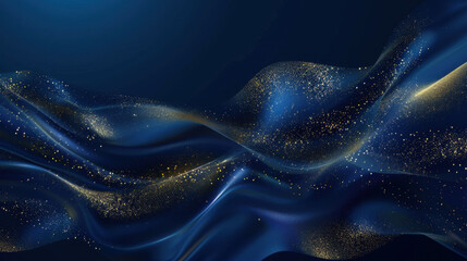 Wall Mural - dark blue and gold christmas background