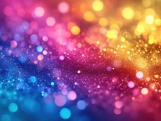 a vibrant abstract background with colorful bokeh and shimmering lights.