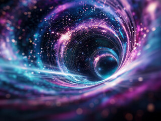 Wall Mural - cosmic vortex: a mesmerizing digital art piece depicting a vibrant, swirling cosmic vortex, filled w