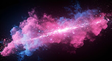 abstract particle clouds with glowing and transparent elements