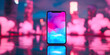 © Awildbulbasaur - Smartphone with colorful wallpaper on reflective surface