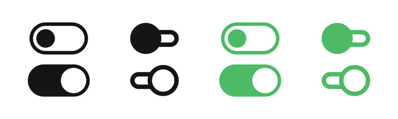 Wall Mural - on and off toggle switch buttons. switch toggle buttons on off. switch buttons set. toggle vector il
