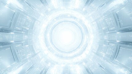 Wall Mural - abstract glowing circular tunnel.