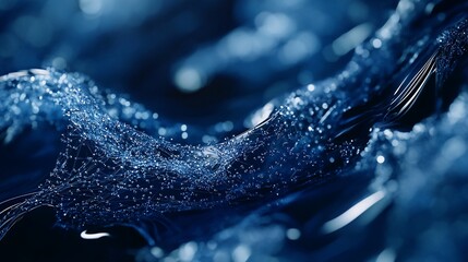 Poster - abstract blue digital wave background.
