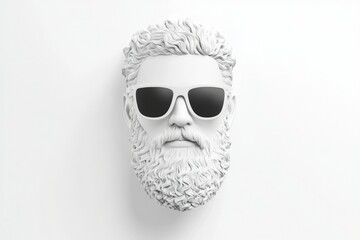 Wall Mural - Man with a beard and sunglasses on his face