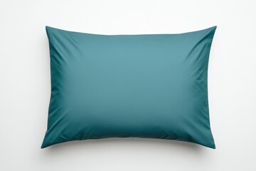 Blue pillow with a white background