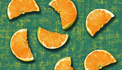 Wall Mural - Fresh Orange Slices Texture, texture, background, orange, fruit, food, citrus, slice, slices