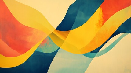 Poster - Abstract wavy art, warm tones