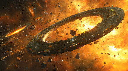 Wall Mural - exploration of cosmic nebulae outer space astronomy image interstellar environment wide-angle view c