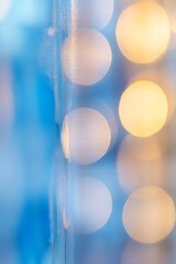 Poster - Beautiful Soft Bokeh Background in Blue and Gold Ideal for Creating Warm Ambiance : Generative AI