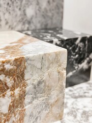 Poster - Close Up of Elegant Marble Textures in Various Natural Color Patterns : Generative AI