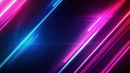 Wall Mural - neon gaming geometric abstract glowing laser cyberpunk style banner for advertising and promotion ba