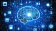 © Sarawut - A digital brain with glowing neural pathways and artificial intelligence icons, visually representing the fusion of human cognition and advanced technology in the digital age