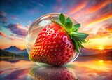 Surreal strawberry double exposures: artistic nature and food photography blends create captivating images.