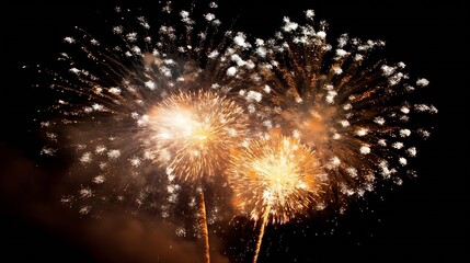 Aufkleber - Spectacular fireworks display with vibrant colors lighting up the night sky in celebration : Generative AI