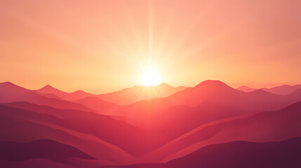 Wall Mural - Bright sun rays shining in flat design top view minimalist style detailed vector art for serene landscapes. Emotion-Driven Landscapes. Illustration